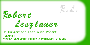 robert leszlauer business card
